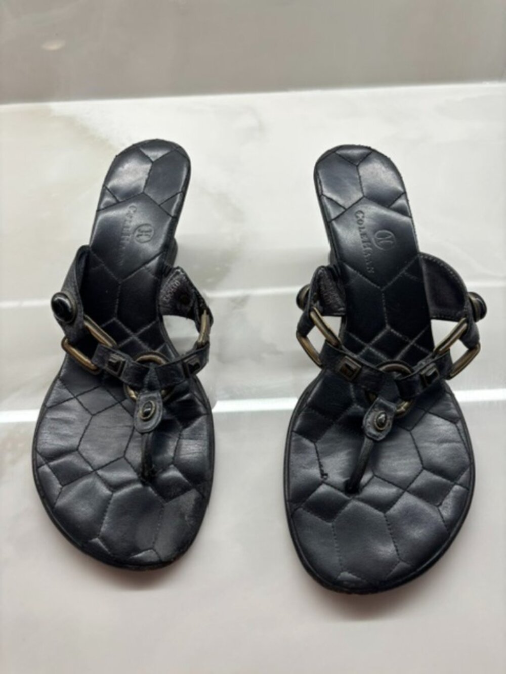 Vintage Cole Haan Black Leather Sandals Size 8.5
